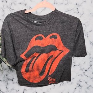 Women medium rolling stones crop top